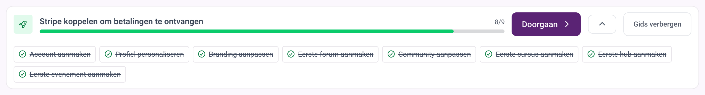 De checklist “Aan de slag” met alle stappen