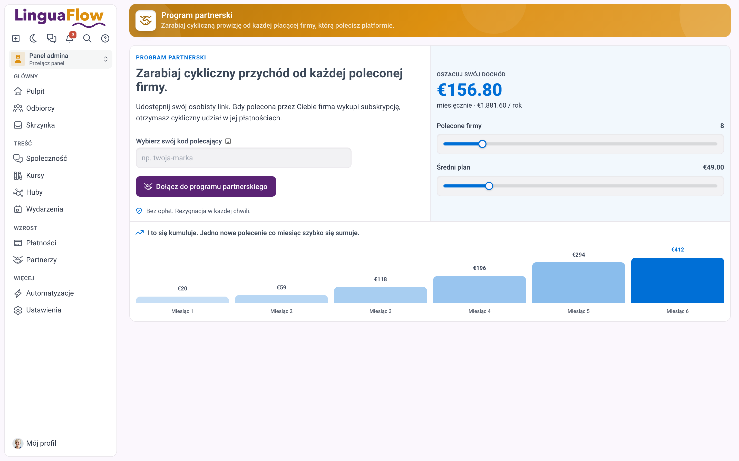 Strefa partnera z kartami: przegląd, link, polecenia, prowizje, wypłaty i materiały